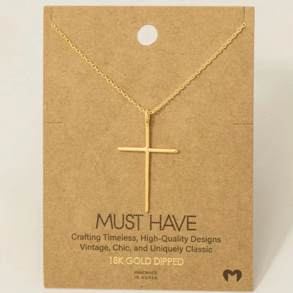 Must Have 18k Gold Dipped Cross Necklace